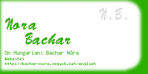 nora bachar business card